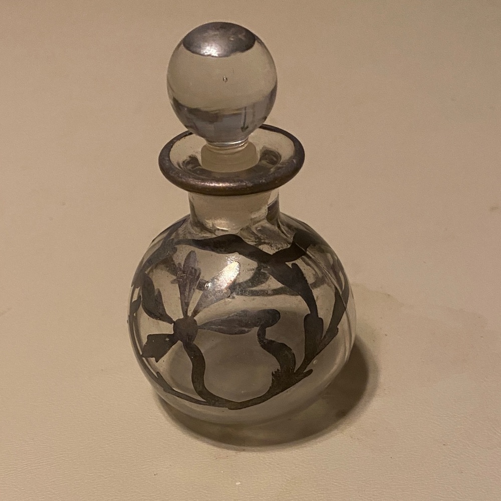 Vintage sterling inlay perfume bottle